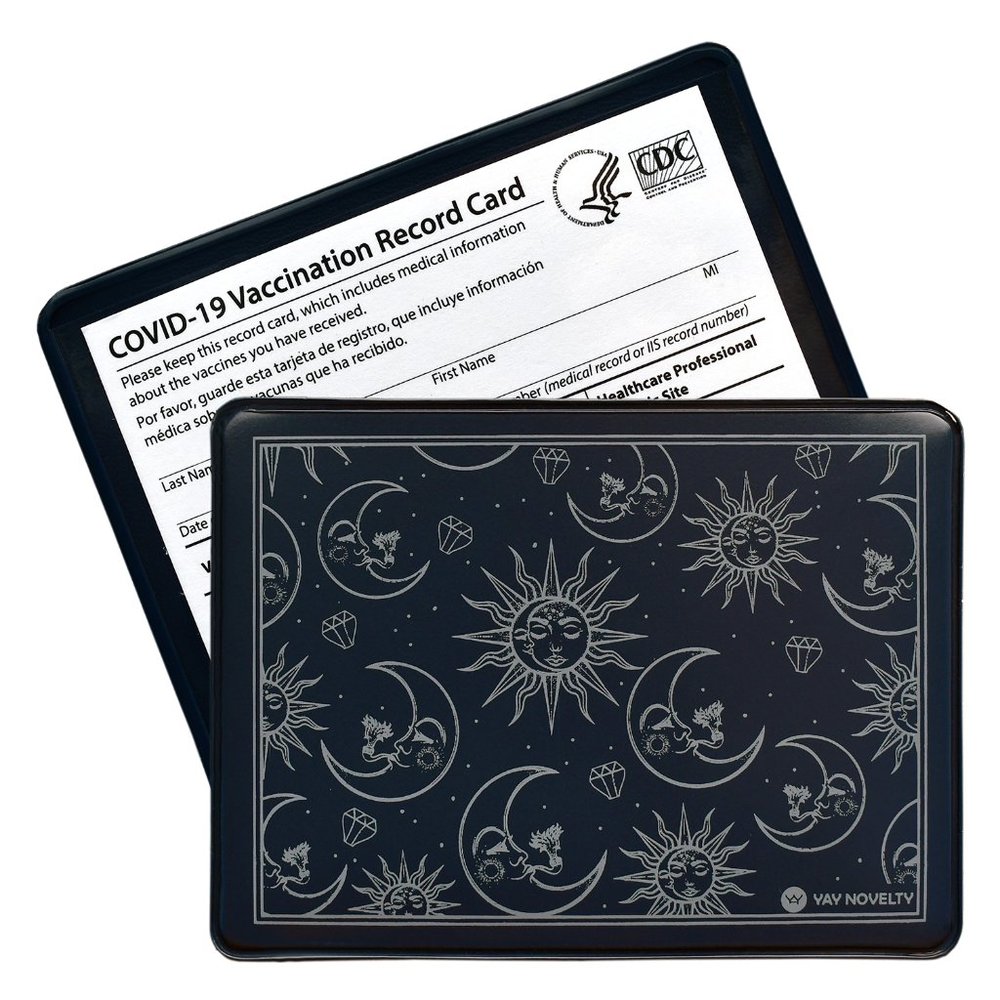 Vaccination Card Protector - Moon and Sun